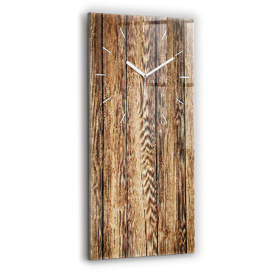 Horloge verticale en verre Planches en bois