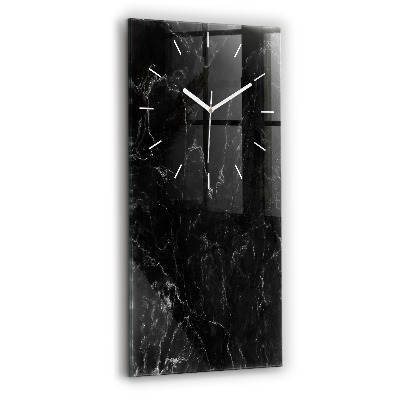 Horloge verticale en verre Marbre noir