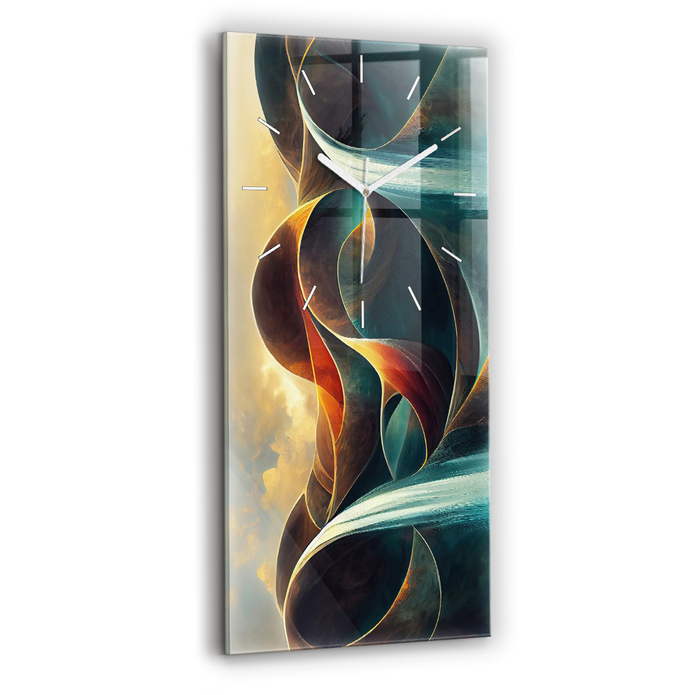 Horloge murale en verre rectangulaire Chute d'eau