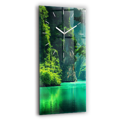 Horloge murale en verre rectangulaire Paysage naturel de Thaïlande