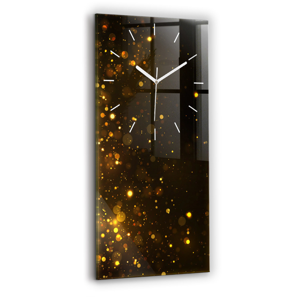 Horloge murale en verre rectangulaire Pollen doré