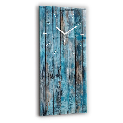 Horloge murale en verre rectangulaire Planches bleues