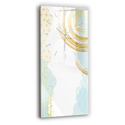 Horloge murale en verre rectangulaire Motif décoratif