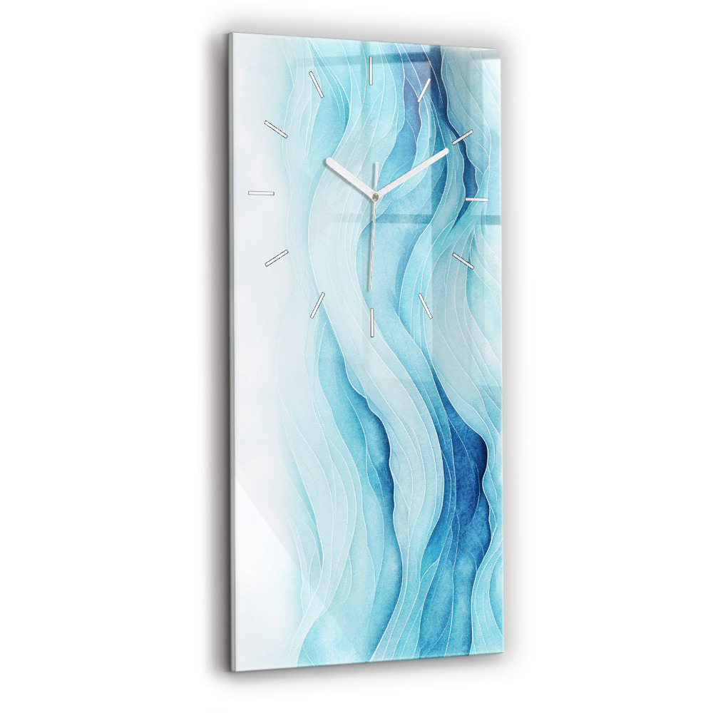Horloge verticale en verre Nuages bleus