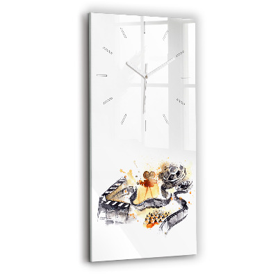 Horloge verticale en verre Caméra de cinéma