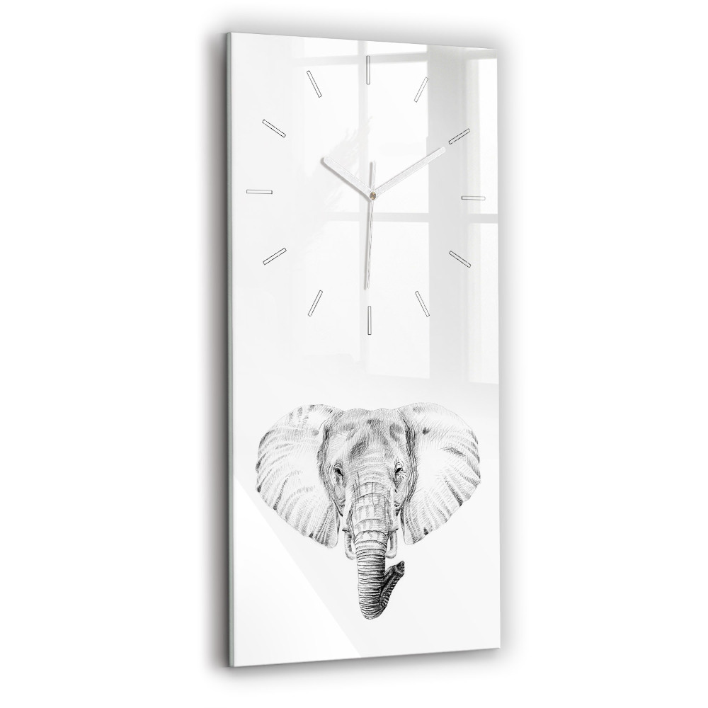 Horloge rectangulaire verticale Tête d'éléphant graphique