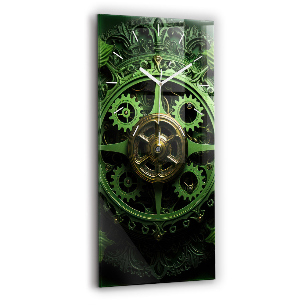 Horloge murale en verre rectangulaire Mécanisme vert
