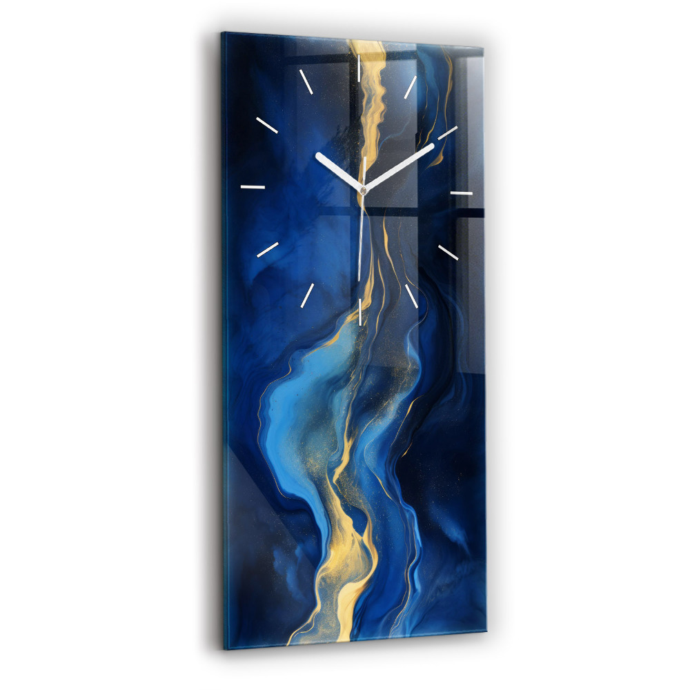 Horloge rectangulaire verticale Marbre bleu