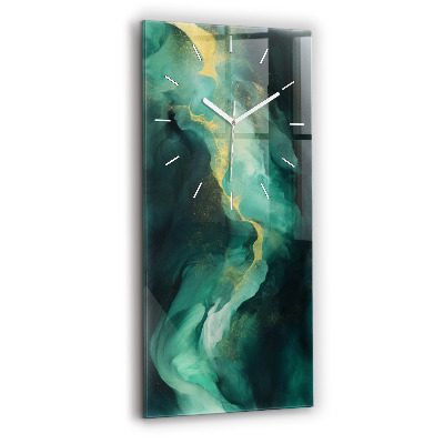 Horloge murale verticale Marbre vert