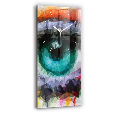 Horloge rectangulaire verticale Œil humain coloré