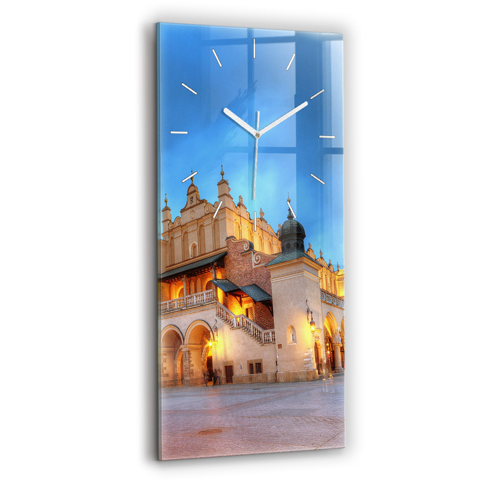 Horloge murale en verre rectangulaire Place du marché à Cracovie