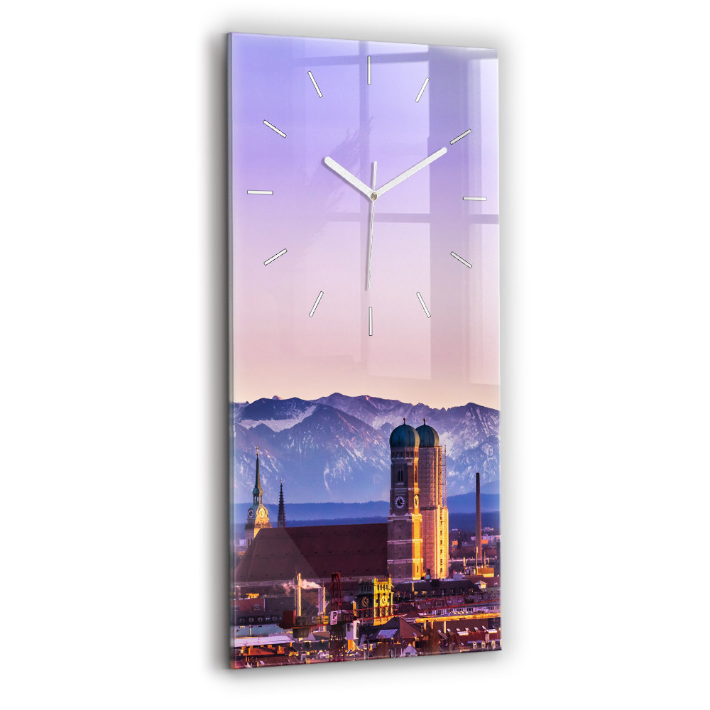 Horloge murale en verre rectangulaire Alpes allemandes Munich