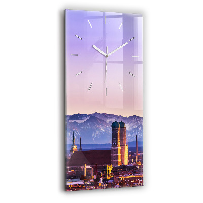 Horloge murale en verre rectangulaire Alpes allemandes Munich