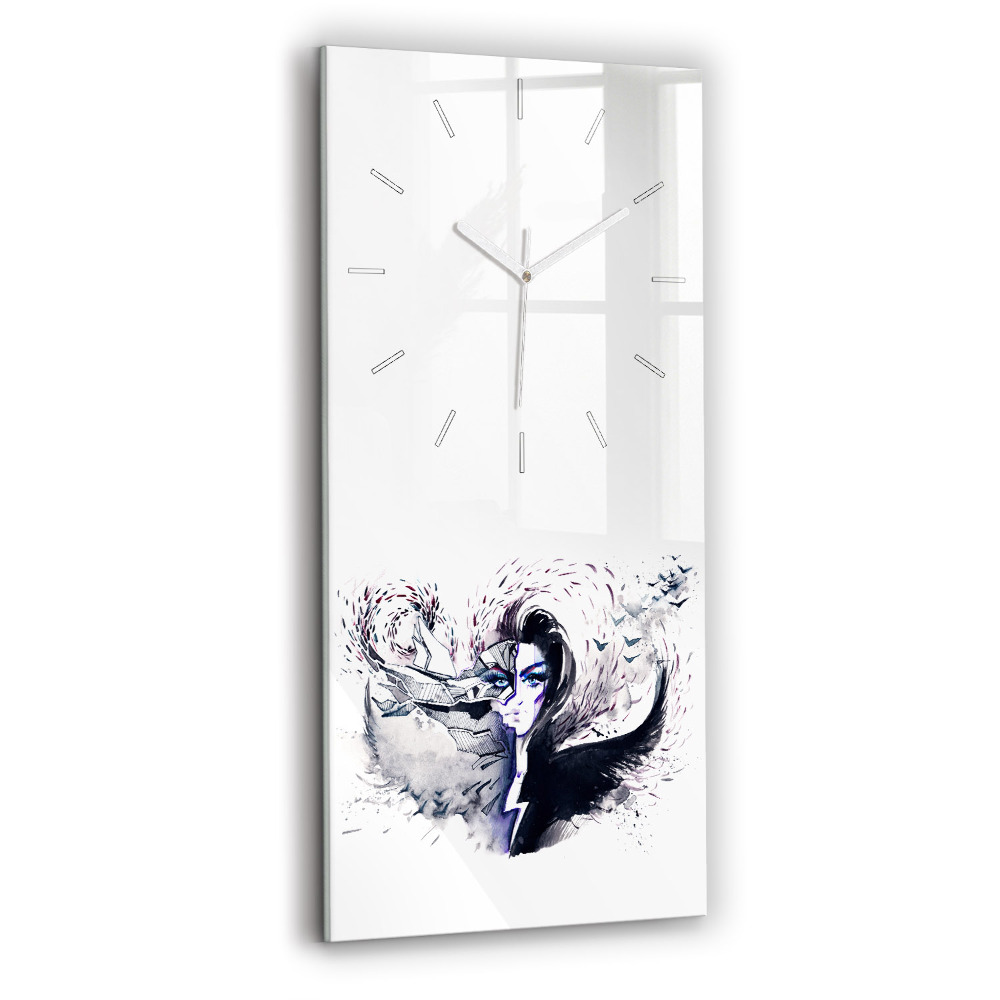Horloge verticale en verre Illustration d'une femme