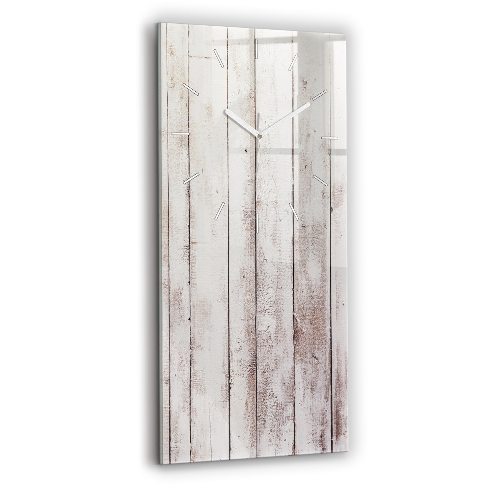 Horloge murale en verre rectangulaire Planches de bois clair