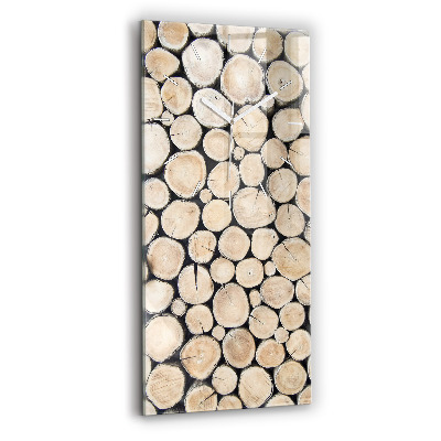 Horloge verticale en verre Troncs d'arbres coupés
