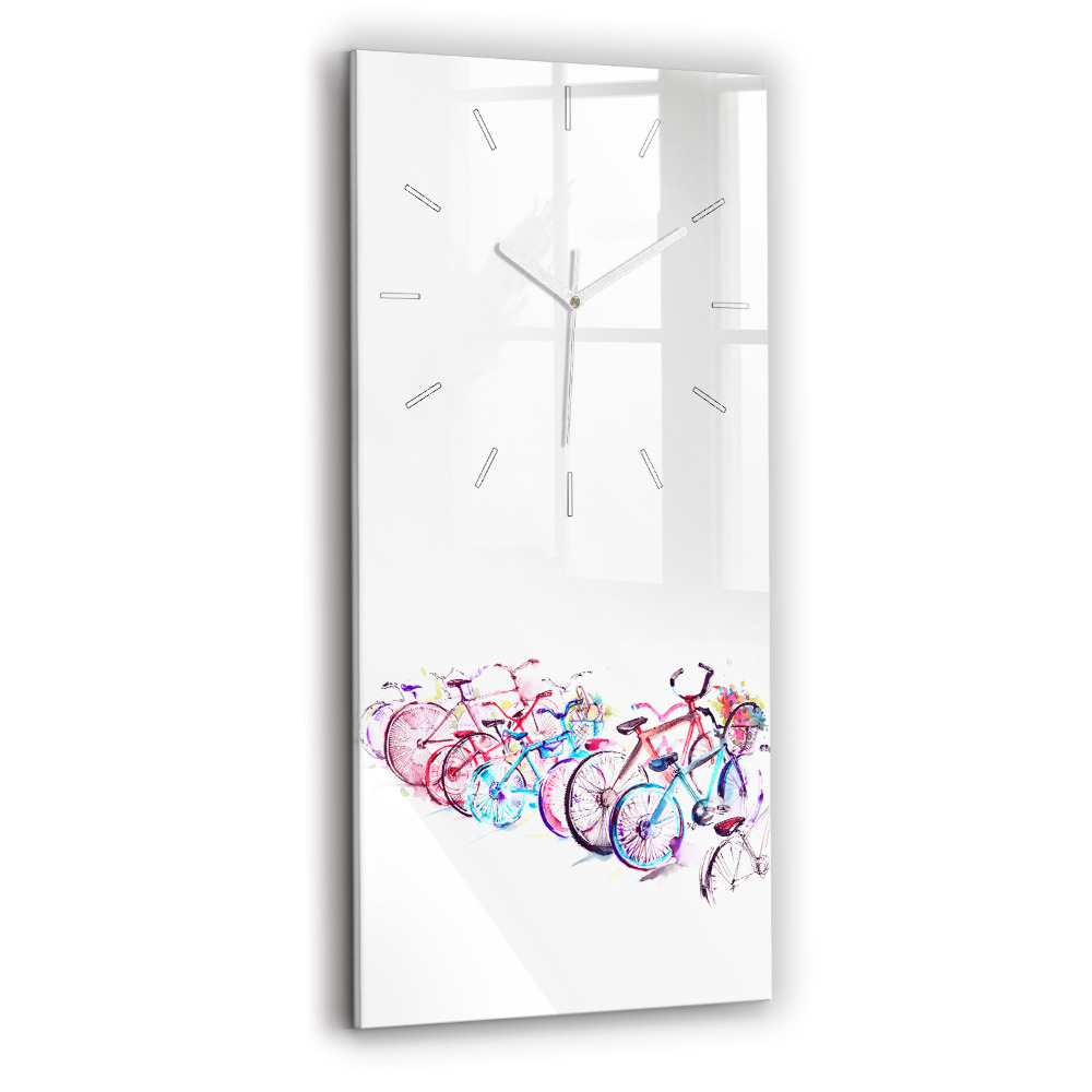 Horloge rectangulaire verticale Vélos de ville colorés