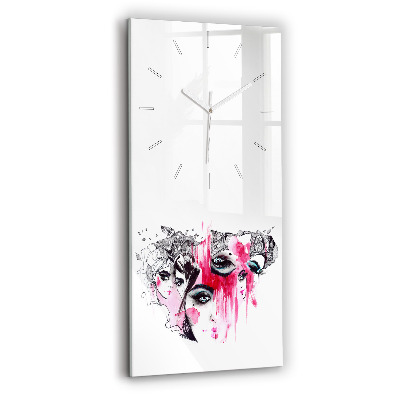 Horloge verticale en verre Abstraction aux multiples visages