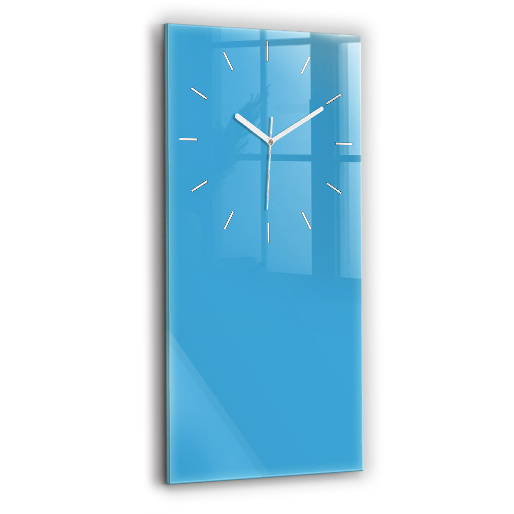 Horloge verticale en verre La couleur bleue