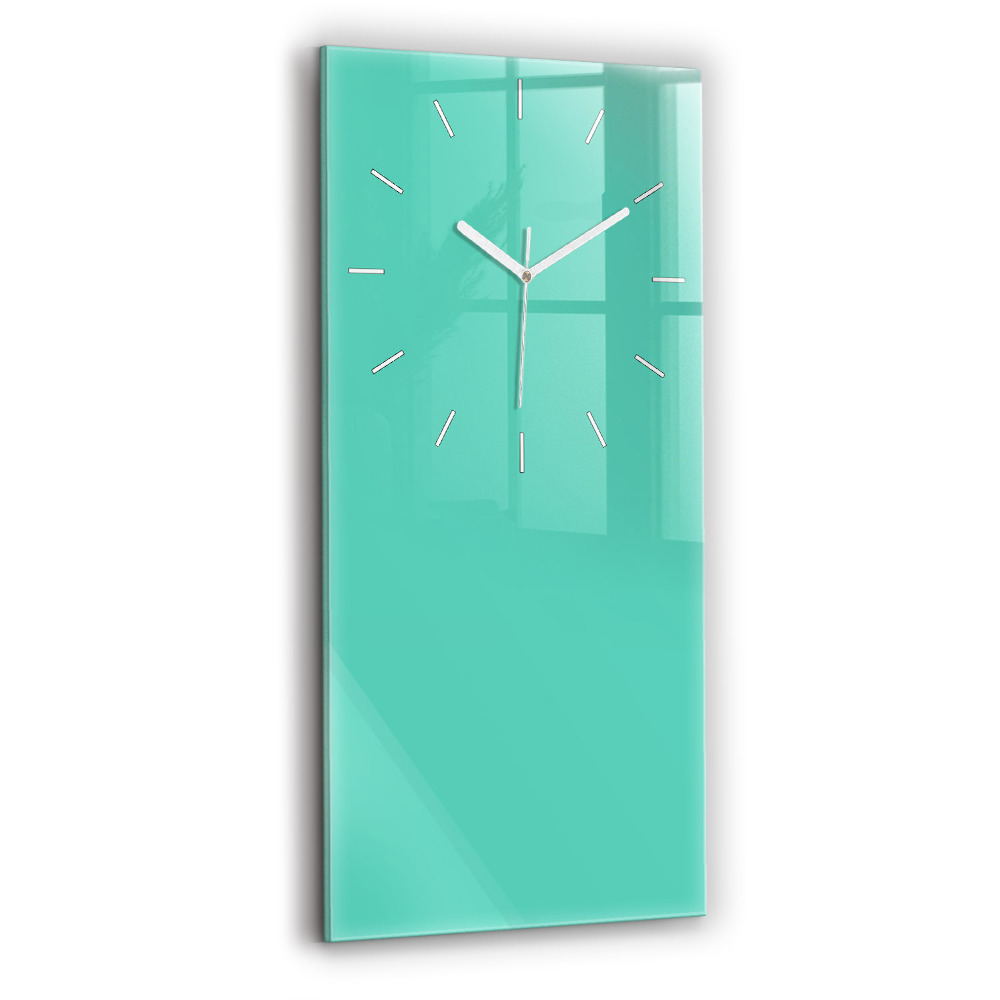 Horloge murale en verre rectangulaire Couleur turquoise