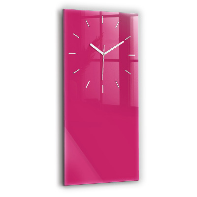 Horloge murale en verre rectangulaire Couleur rose vif