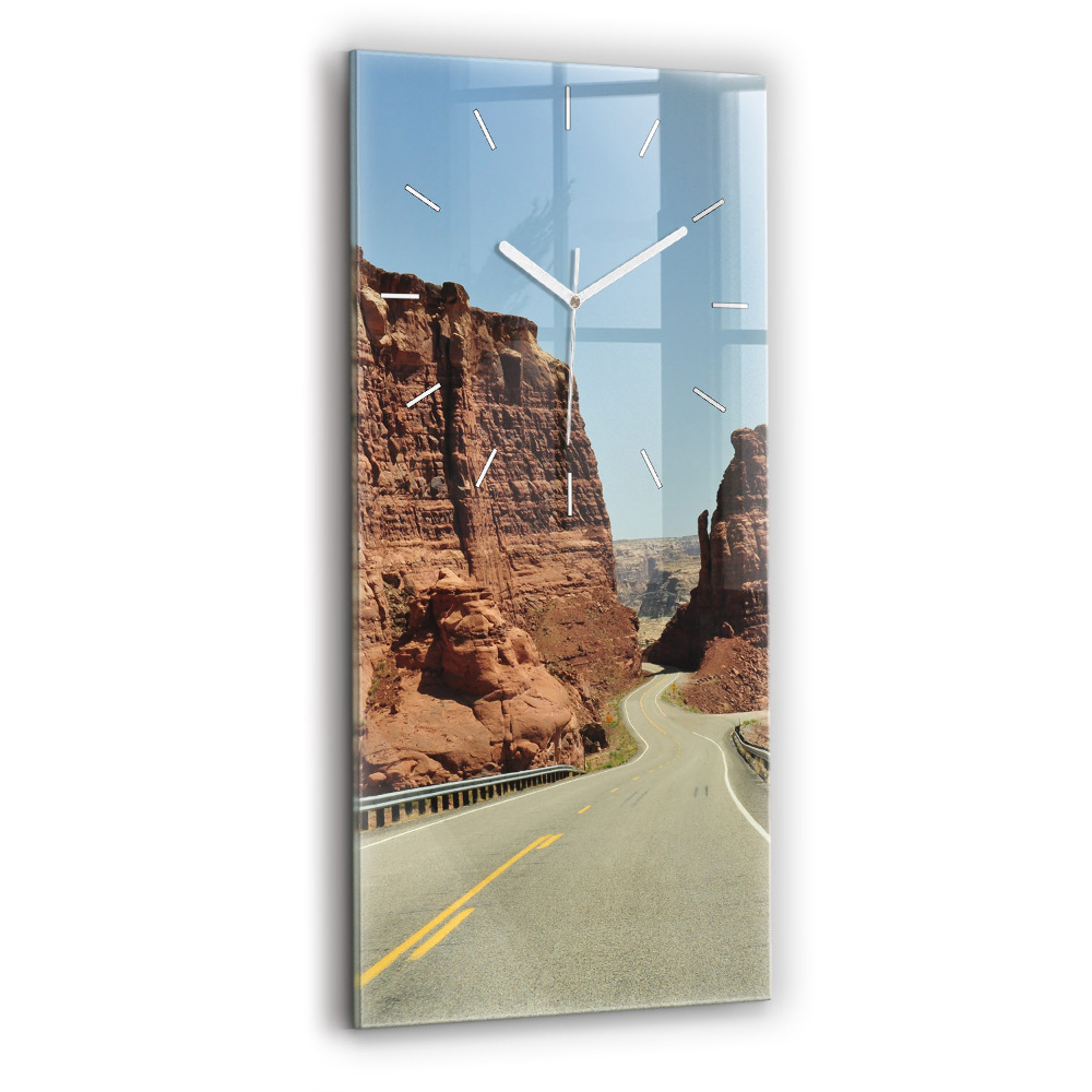 Horloge murale en verre rectangulaire Route 66 aux États-Unis