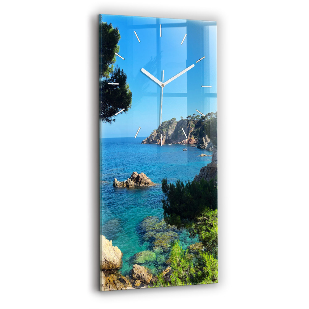 Horloge verticale en verre Côte de la Costa Brava