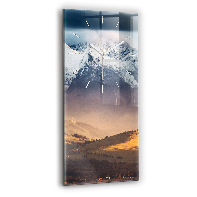 Horloge murale verticale Paysage hivernal des Tatras