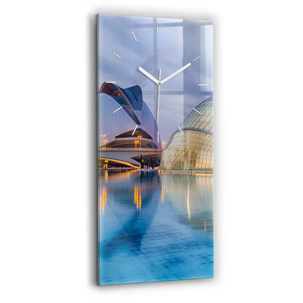 Horloge rectangulaire verticale Coucher de soleil en ville