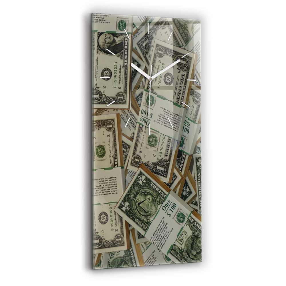 Horloge murale en verre rectangulaire 1 dollar américain