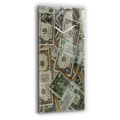 Horloge murale en verre rectangulaire 1 dollar américain