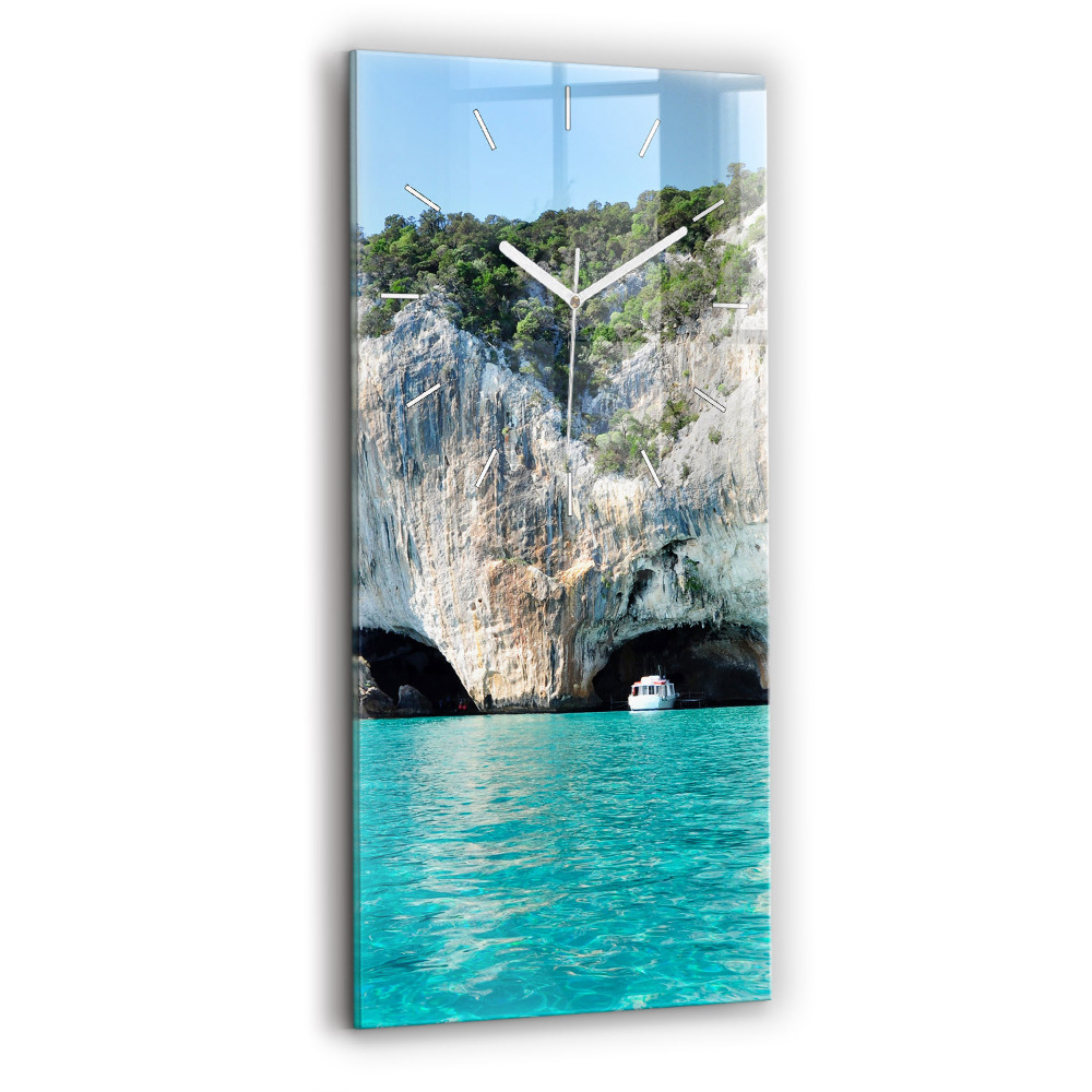 Horloge murale en verre rectangulaire Grotte sous-marine