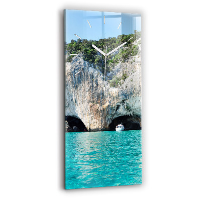Horloge murale en verre rectangulaire Grotte sous-marine