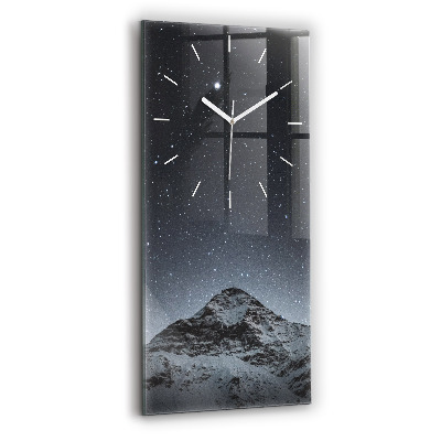 Horloge verticale en verre Montagne sous les étoiles