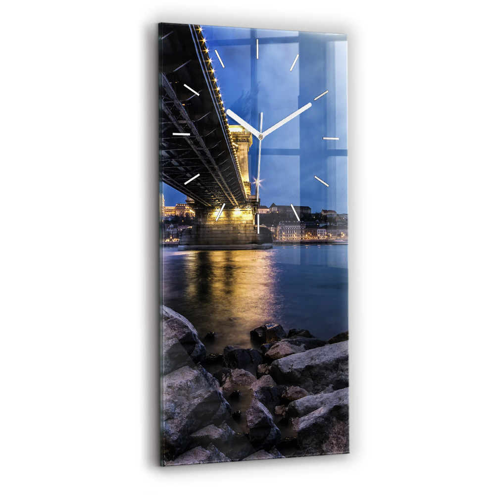 Horloge murale verticale Rivage rocheux sous le pont