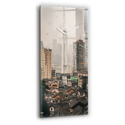 Horloge murale en verre rectangulaire Vieille ville de Chongqing