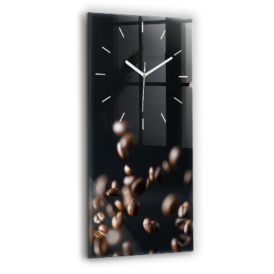 Horloge murale en verre rectangulaire Grains de café