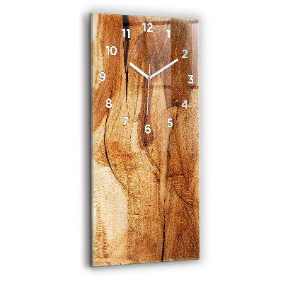 Horloge murale en verre rectangulaire Texture du bois