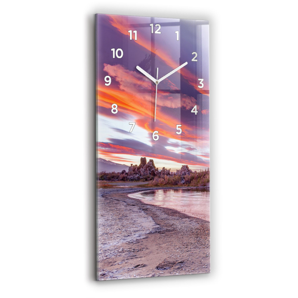 Horloge murale en verre rectangulaire Lever de soleil en Californie