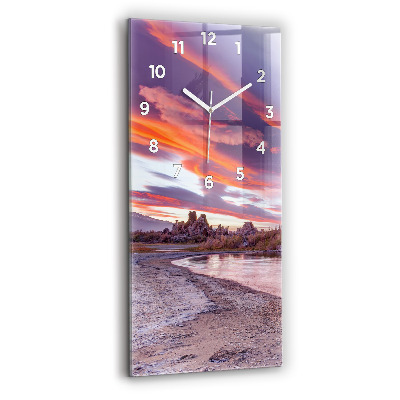 Horloge murale en verre rectangulaire Lever de soleil en Californie