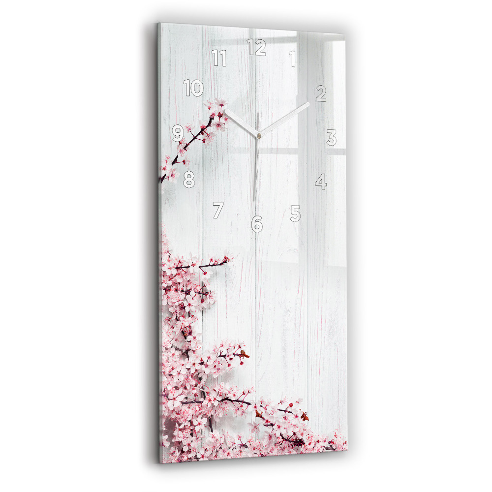 Horloge murale verticale Fleurs de printemps