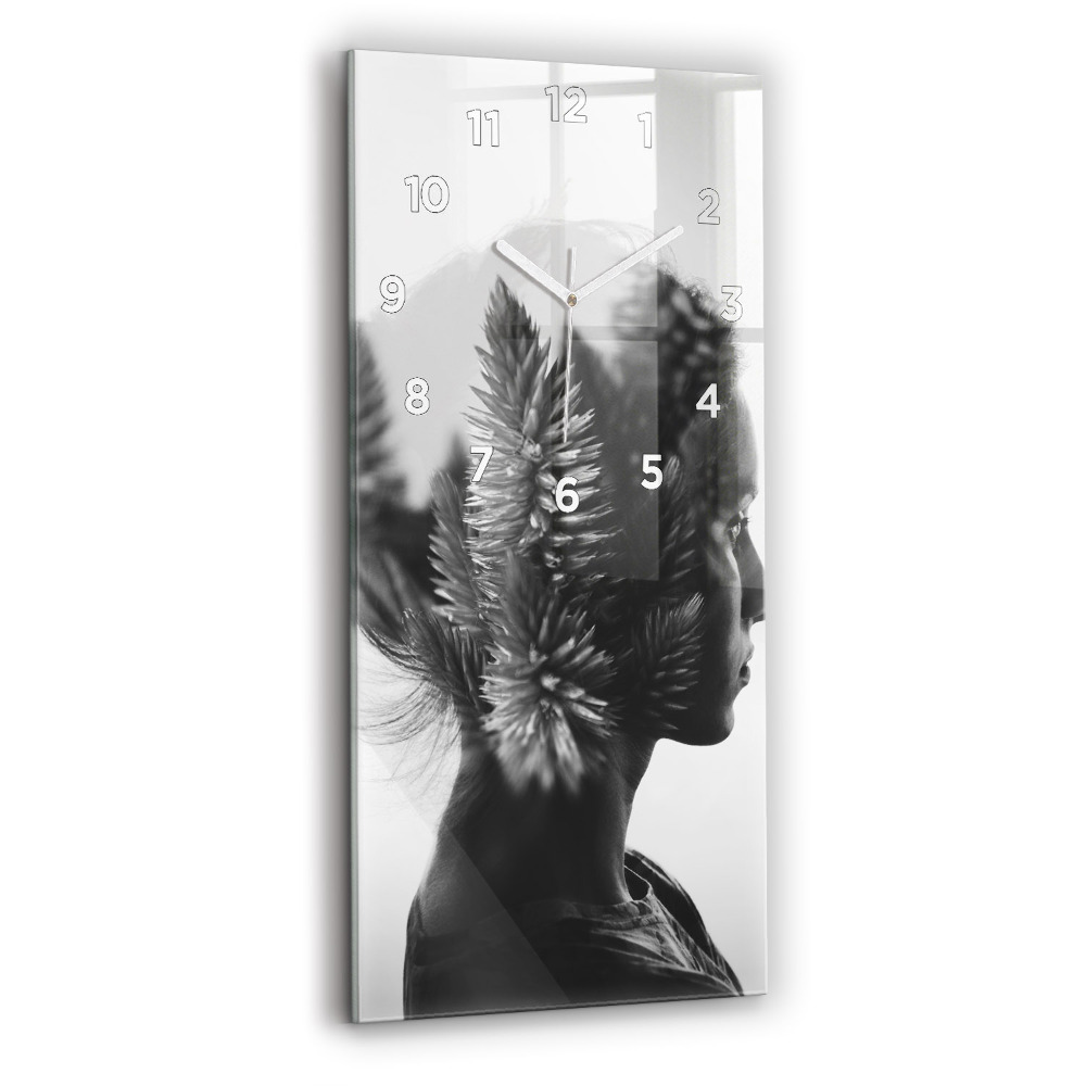 Horloge murale en verre rectangulaire Portrait d'une femme