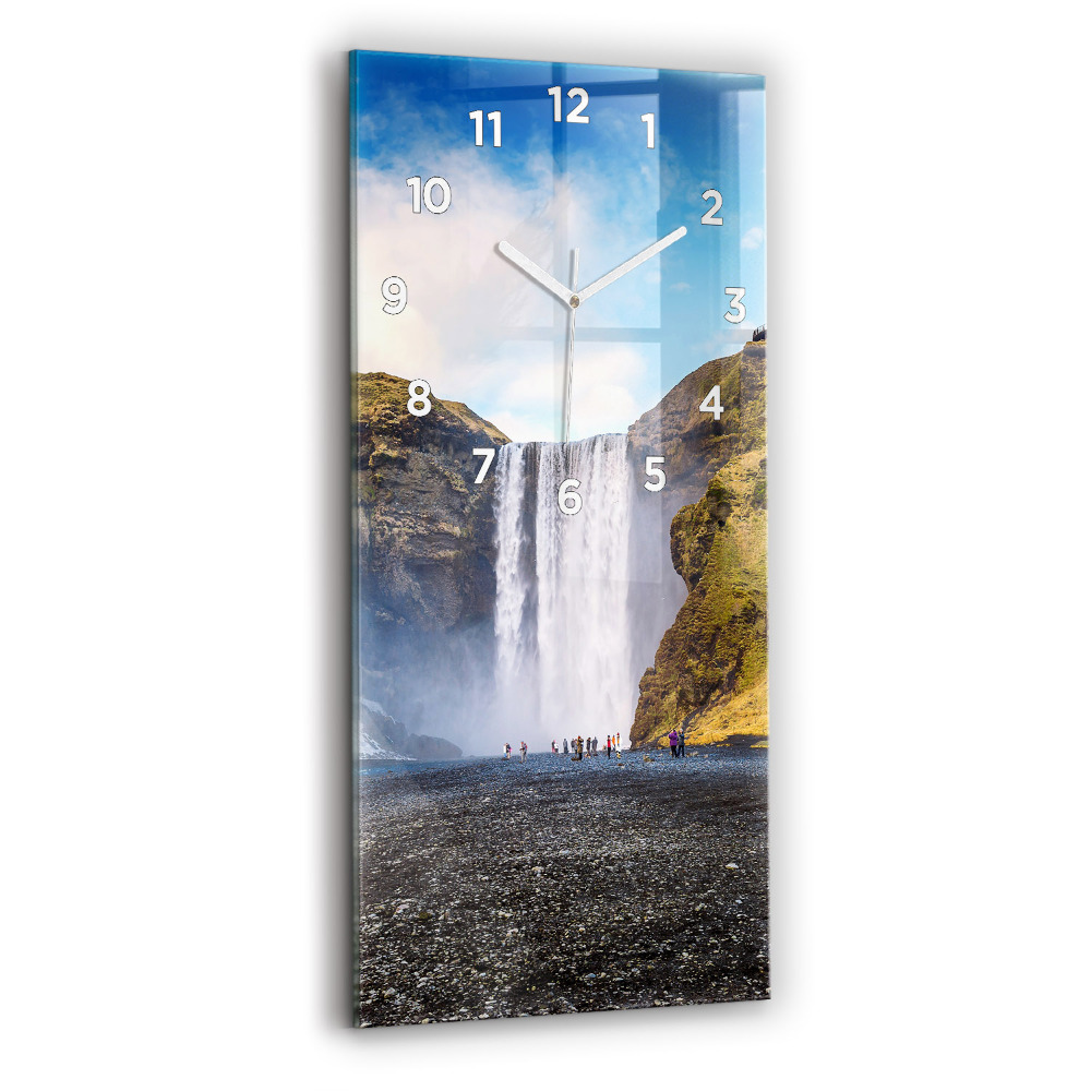 Horloge rectangulaire verticale Chute d'eau en Islande