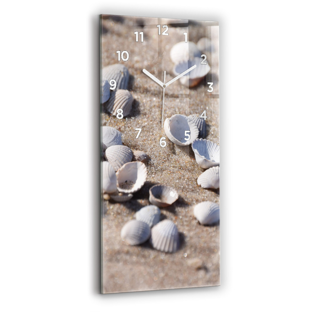 Horloge rectangulaire verticale Coquillages sur la plage
