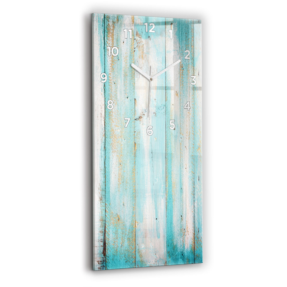 Horloge verticale en verre Planches bleues
