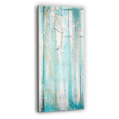 Horloge verticale en verre Planches bleues