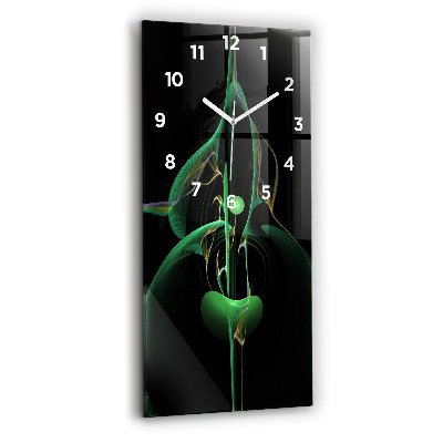 Horloge rectangulaire verticale Abstraction verte