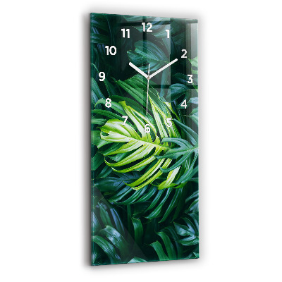 Horloge murale en verre rectangulaire Nature tropicale