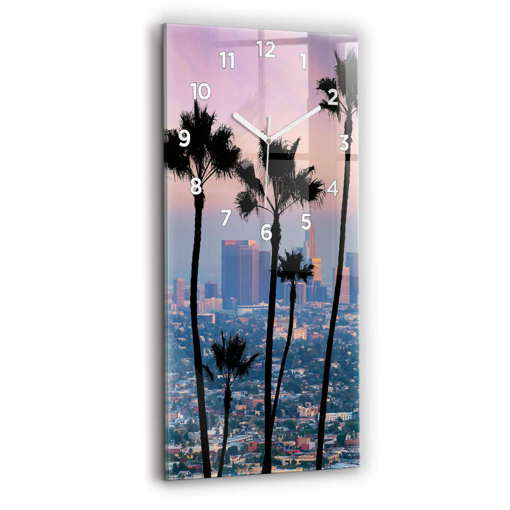 Horloge murale en verre rectangulaire Coucher de soleil à Los Angeles