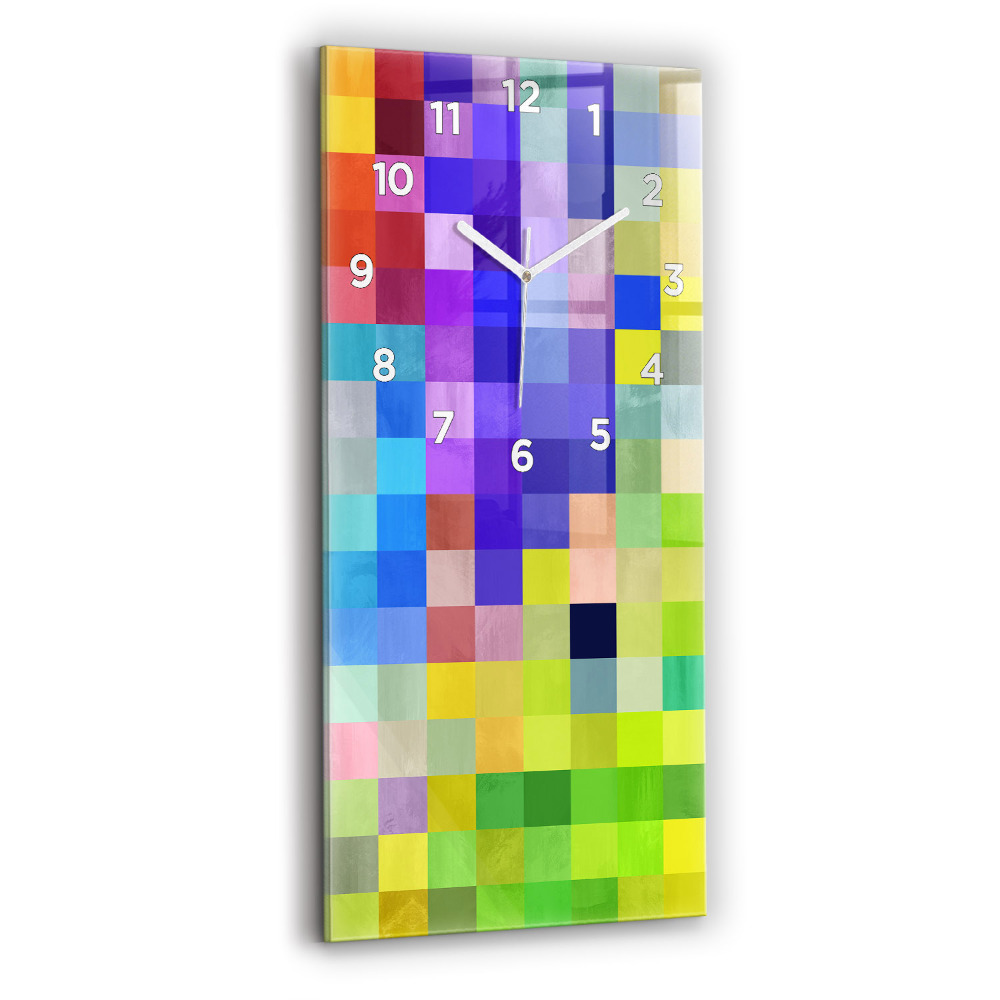 Horloge rectangulaire verticale Composition de carrés